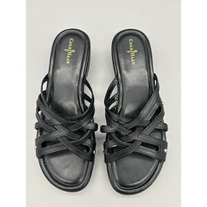 Cole Haan Womens Shoes Air Ezra Size 8 Black Strappy Slide Sandal Pre Owned vq